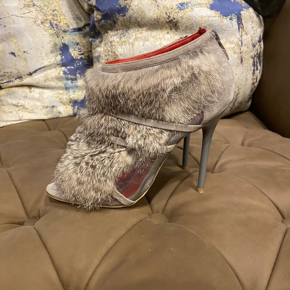 Charles Jourdan fur heels